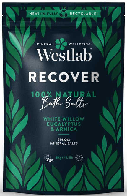 Westlab Recover Epsom Salts met White Willow & Eucalyptus Badzout - 1000g