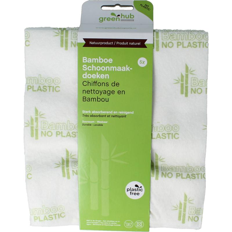 Green hub Plasticvrije Schoonmaakdoekjes  - Plantaardig - 5 stuks