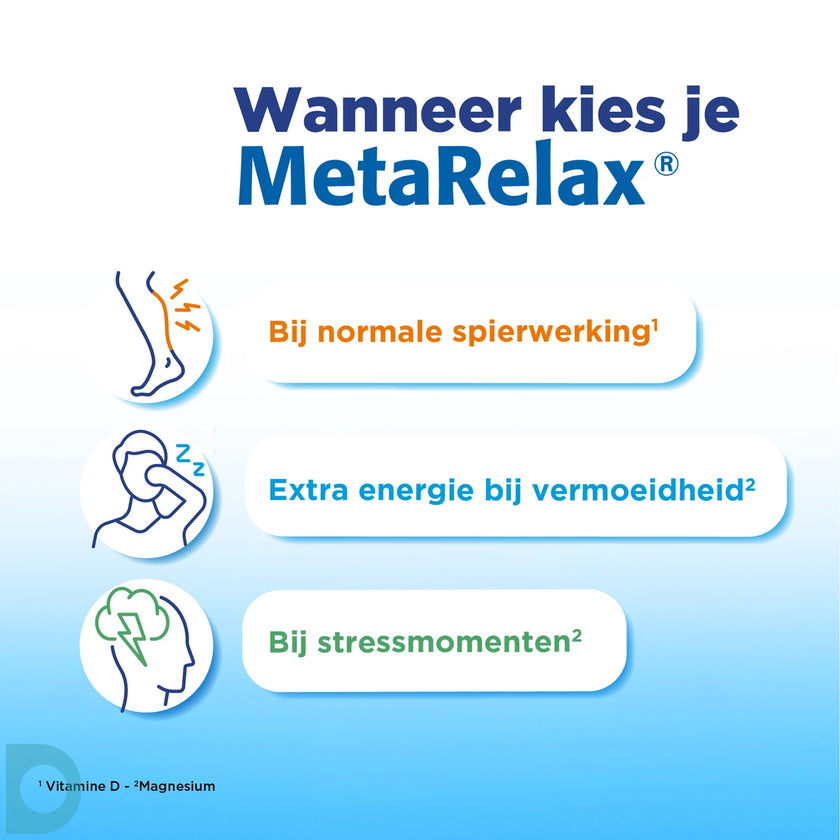 Metagenics Metarelax ACTIE op tabletten en zakjes