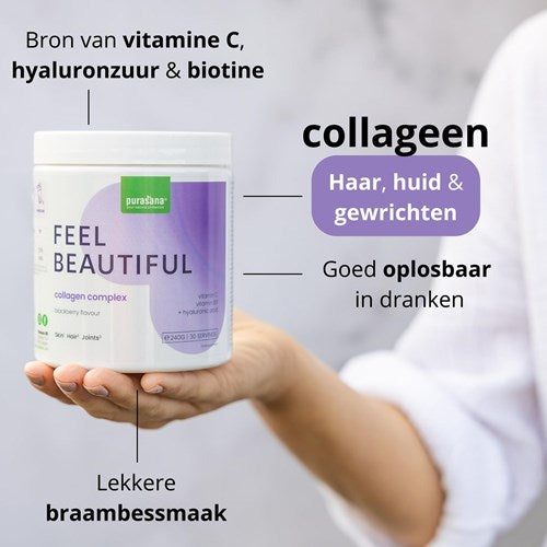 Purasana Collageen + Vitamine C-B8-Hyaluronzuur Blackberry - 250grb