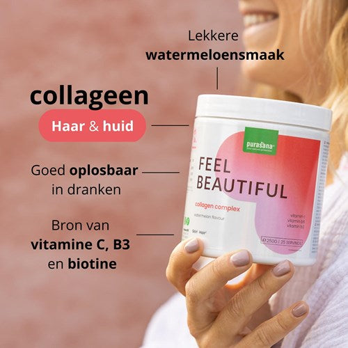Purasana Collageen + Vitamine C-B8-B3 Watermelon - 250gr
