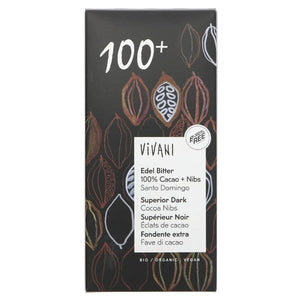 Vivani Superior Dark Cacao a Nibs 100% Bio Vegan - 80g