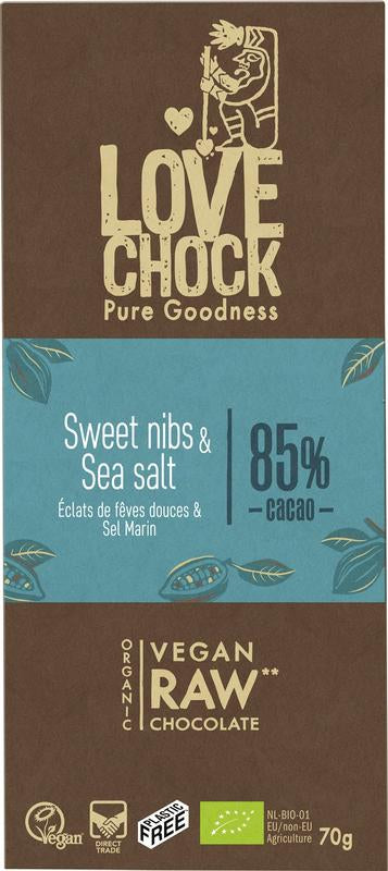 Lovechock Sweet Nibs & Seasalt - 70g