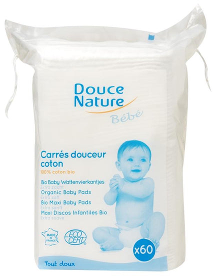 Douce Nature Baby Bio Wattenvierkantjes Extra Zacht - 60st