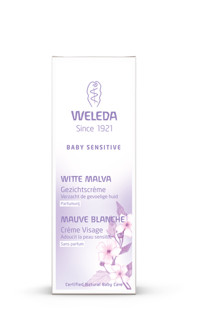 Baby Sensitive gezichtscreme met witte malva - Weleda - Drogisterij Mevrouw Ooievaar