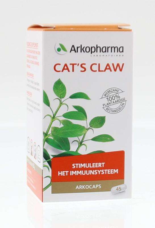 Arkopharma Cat's Claw: Stimuleert het immuunsysteem. 100% plantaardige werkzame bestanddelen. 45 capsules.