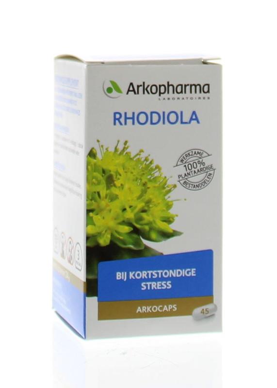 Arkopharma Rhodiola: bij kortstondige stress. 100% plantaardige werkzame bestanddelen. 45 capsules.