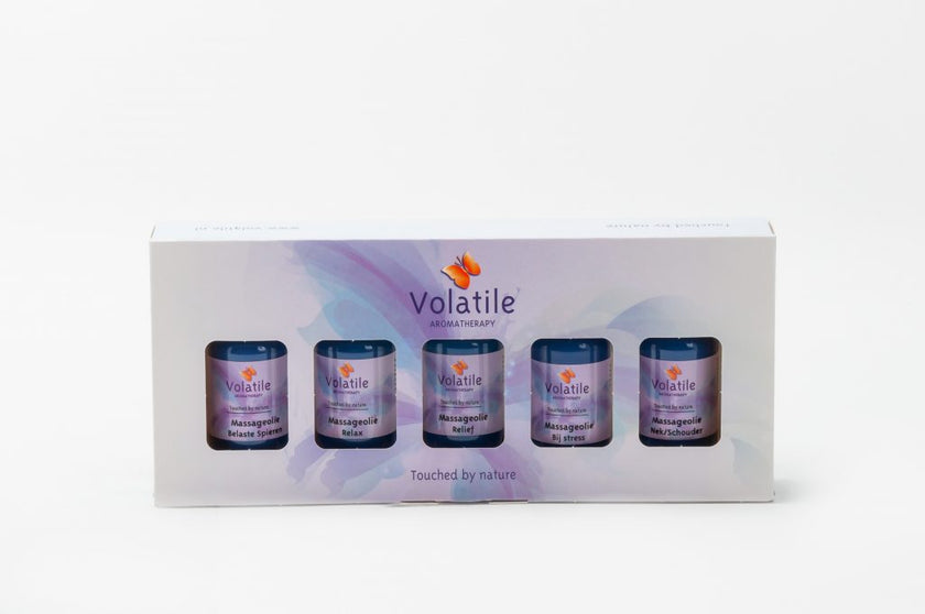 Geschenkverpakking met 5 sportmassage olien van Volatile - Drogisterij Mevrouw Ooievaar