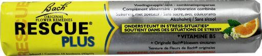 Bach Rescue Plus Bonbon: ondersteunt in stress-situaties. Sinaasappel-vlierbes smaak. 10 stuks.