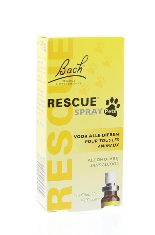 Bach Rescue Spray Pets. Voor alle dieren. Alcoholvrij,  20 ml.