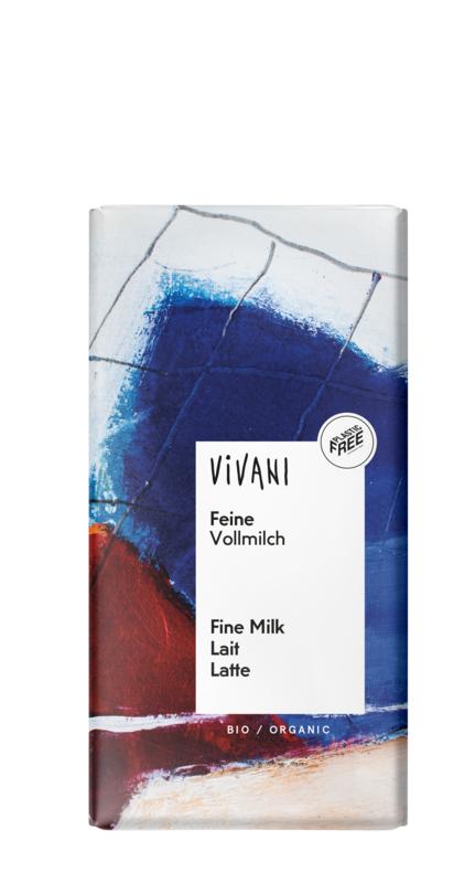 Biologische melk chocolade reep van Vivani - Drogisterij Mevrouw Ooievaar