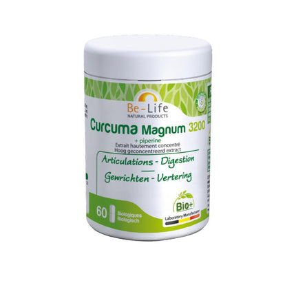 Curcuma Magnum 3200 met Piperine 60 softgel capsules van Be-Life - Drogisterij Mevrouw Ooievaar
