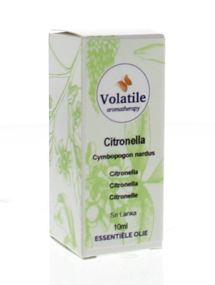 Citronella essentiële olie, 10 ml, van Volatile - Drogisterij Mevrouw Ooievaar