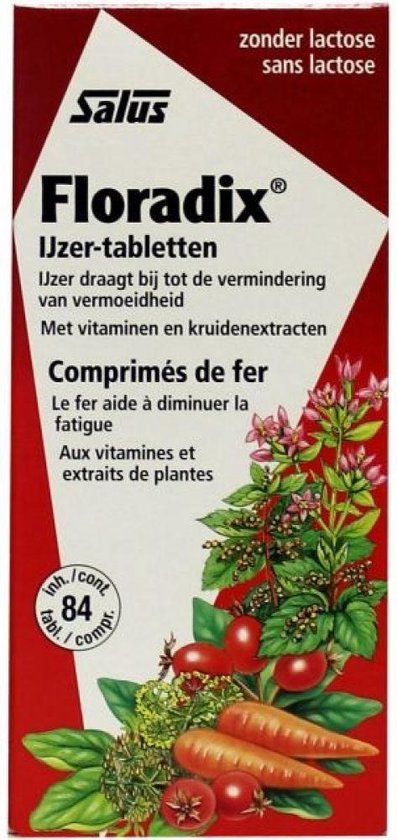 Floradix ijzertabletten met foliumzuur - Drogisterij Mevrouw Ooievaar