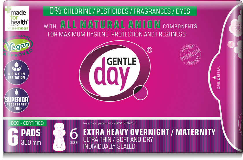 Gentle Maandverband extra heavy overnight / maternity - Drogisterij Mevrouw Ooievaar