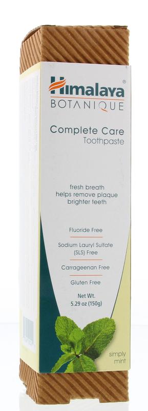 Botanique Complete Care Mint kruiden tandpasta zoner fluoride van Himalaya - Drogisterij Mevrouw Ooievaar