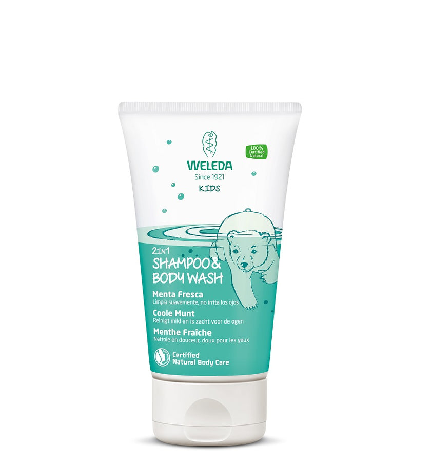 Kids 2 in 1 Shampoo en Bodywash Coole Munt van Weleda - Drogisterij Mevrouw Ooievaar