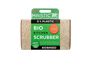 MAISTIC SCRUBBER Plasticvrije Schrobspons Ruw Plantaardig / Biobased Perfect voor potten en pannen en Vaatwasbestendig