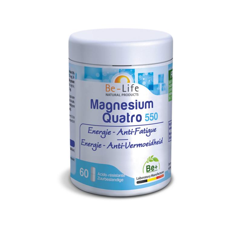 Magnesium Quatro 550, 60 capsules van Be-Life - Drogisterij Mevrouw Ooievaar