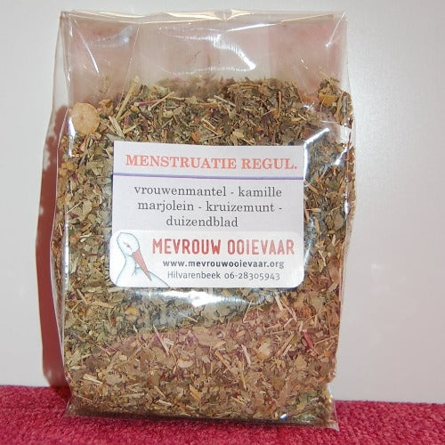 Menstruatiethee, kruidenthee van Mevrouw Ooievaar - Drogisterij Mevrouw Ooievaar