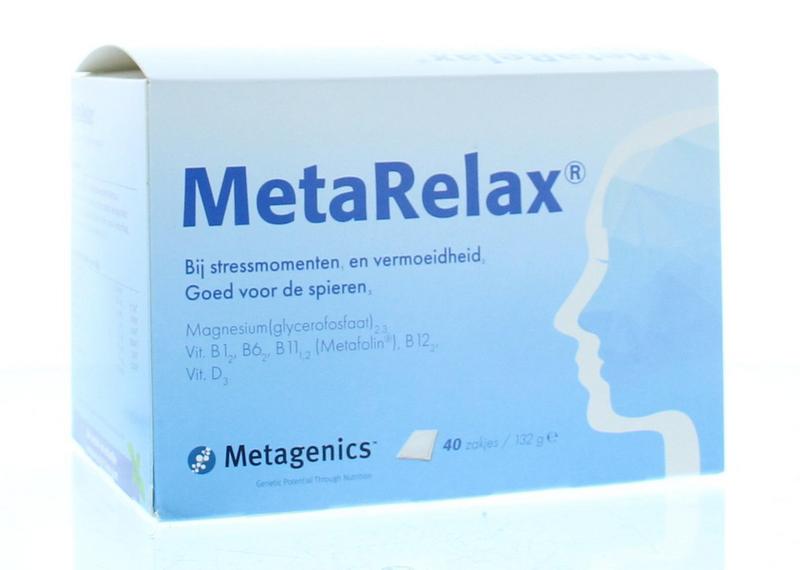 MetaRelax, bij stressmomenten, en vermoeidheid. Goed voor de spieren.