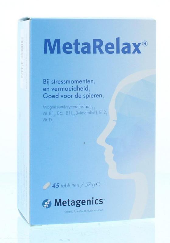 MetaRelax: bij stressmomenten, en vermoeidheid. Goed voor de spieren.