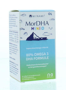 MorDHA Mini Omega 3 softgel capsules voor kinderen vanaf 3 jaar / visolie van Minami  - Drogisterij Mevrouw Ooievaar