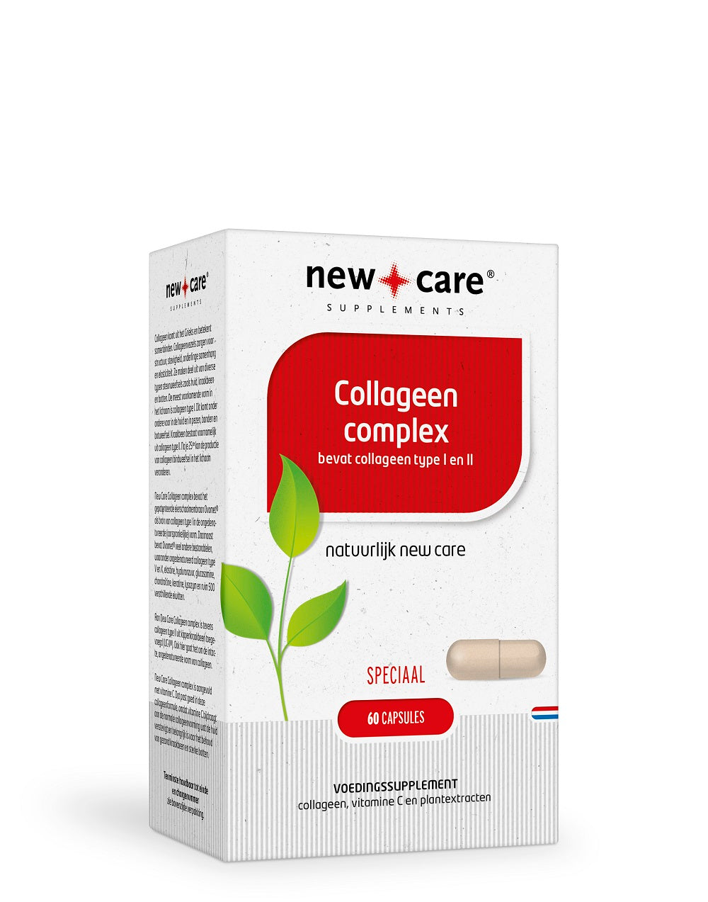 New Care Collageen Complex: bevalt collageen type I en II.  Speciaal. 60 capsules.