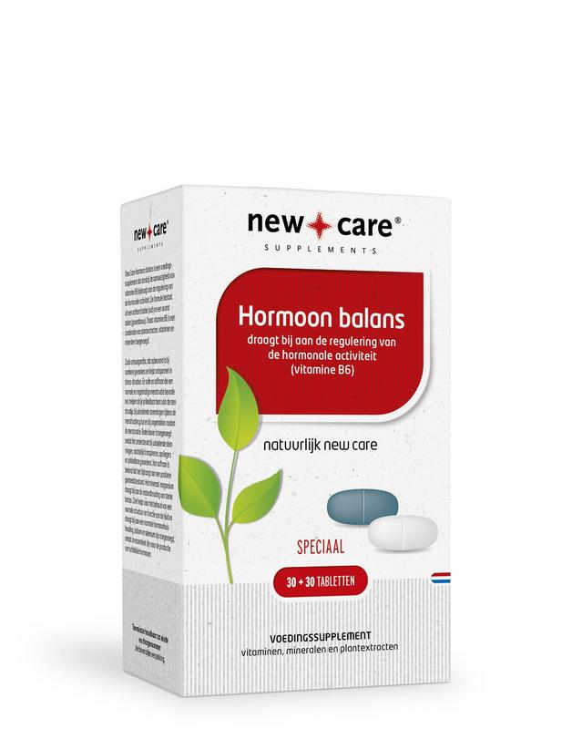 New Care Hormoon Balans: draagt bij aan de regulering van de hormonale activiteit (vitamine B6) . Speciaal. 30-30 tabletten.