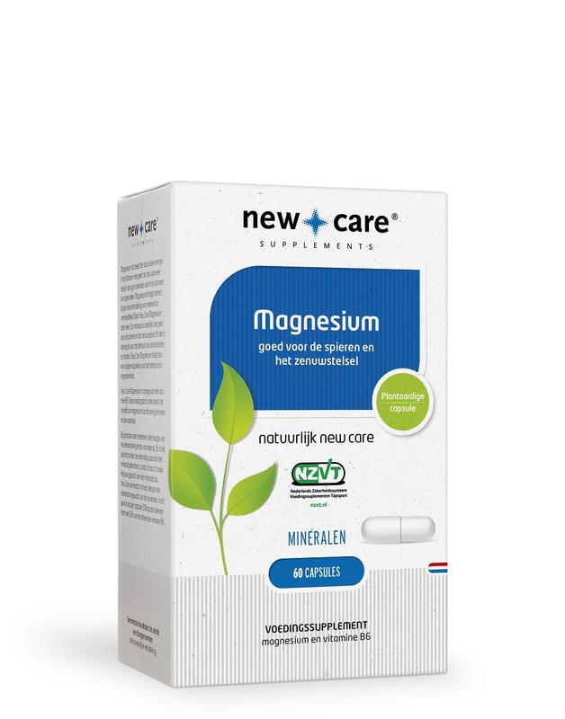 New Care Magnesium: goed voor de spieren en het zenuwstelsel. Mineralen.  60 plantaardige capsules.