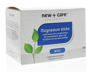 New Care Magnesium Sticks: ondersteunt het energieniveau bij vermoeidheid, goed voor de spieren en het zenuwstelsel. 30 sticks.