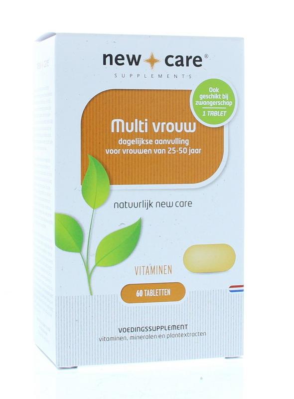 New Care Multi Vrouw: dagelijkse aanvulling voor vrouwen van 25-50 jaar. Vitaminen. 60 tabletten.