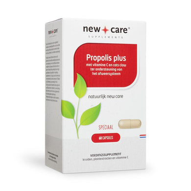 New Care Propolis: met vitamine C en cats claw ter ondersteuning van het afweersysteem. Speciaal. 60 capsules.