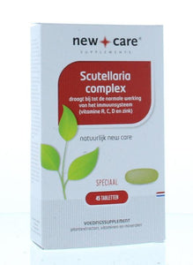 New Care Scutellaria Complex: draagt bij tot de normale werking van het immuunsysteem (vitamine A,C,D en zink). Speciaal. 45 tabletten.