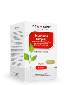 New Care Scutellaria Complex: draagt bij tot de normale werking van het immuunsysteem (vitamine A, C, D en zink). Speciaal. 90 tabletten.