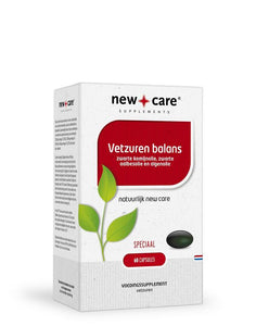 New Care Vetzuren Balans: zwarte komijnolie, zwarte aalbesolie en algenolie. Speciaal. 60 capsules.capsules