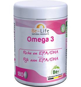 Omega 3, rijk aan EPA en DHA, 180 capsules van Be-Life - Drogisterij Mevrouw Ooievaar