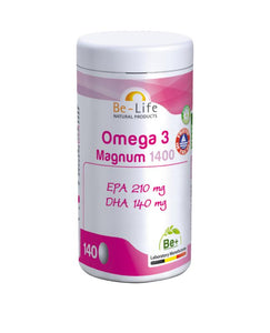 Omega 3, Magnum 1400 rijk aan EPA en DHA, 140 capsules van Be-Life - Drogisterij Mevrouw Ooievaar