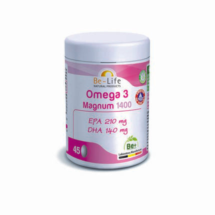 Omega 3, Magnum 1400 rijk aan EPA en DHA, 45 capsules van Be-Life - Drogisterij Mevrouw Ooievaar