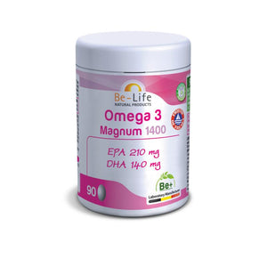 Omega 3, Magnum 1400 rijk aan EPA en DHA, 90 capsules van Be-Life - Drogisterij Mevrouw Ooievaar