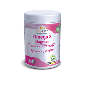 Omega 3, Magnum rijk aan EPA en DHA, 180 capsules van Be-Life - Drogisterij Mevrouw Ooievaar