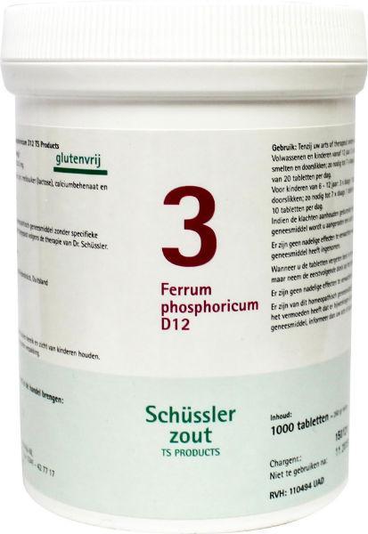 Pflüger Schüssler 3 Ferum Phosphoricum D12. 1000 tabletten.