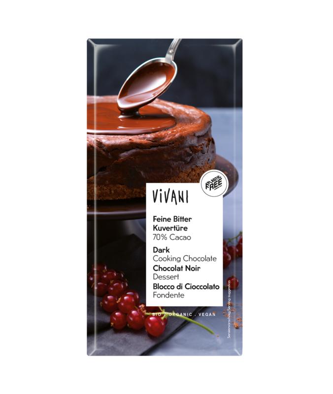 Puur couverture / smeltchocolade 70 %  van Vivani - Drogisterij Mevrouw Ooievaar