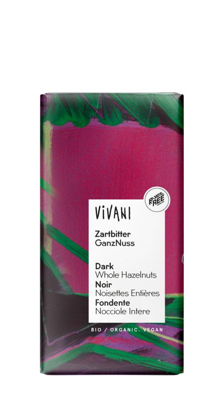 Pure chocolade reep met hele hazelnoten van Vivani - Drogisterij Mevrouw Ooievaar