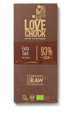 Raw Chocolate extra puur 93% van Lovechock - Drogisterij Mevrouw Ooievaar