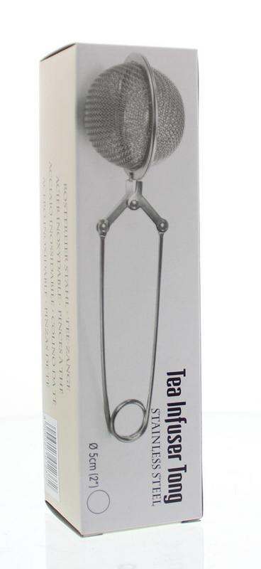 Thee-ei aan knijptang met gaas van roesvrij staal, doorsnede 50 mm, van Geels - Drogisterij Mevrouw Ooievaar