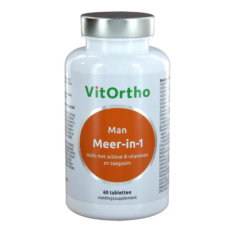 VitOrtho Man Meer-in-1 multi met actieve B-vitaminen en zaagpalm 60 tabletten voedingssupplement