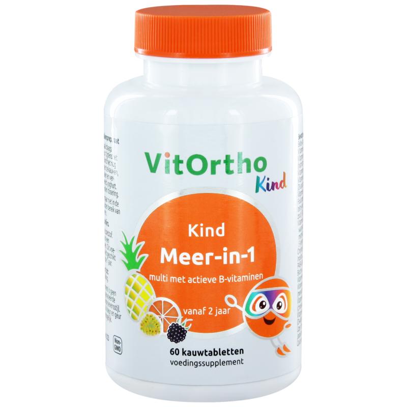 VitOrtho Kind Meer-in-1 multi met actieve B-vitaminen vanaf 2 jaar 60 kauwtabletten