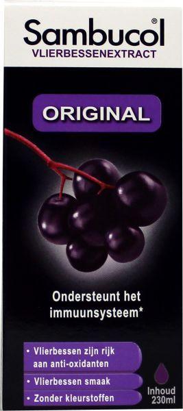 Original vlierbessensiroop 230 ml van Sambucol - Drogisterij Mevrouw Ooievaar