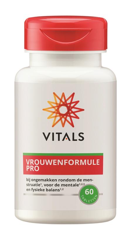 Vrouwenformule bij klachten tijdens de menstruatie, 60 tabletten van Vitals - Drogisterij Mevrouw Ooievaar